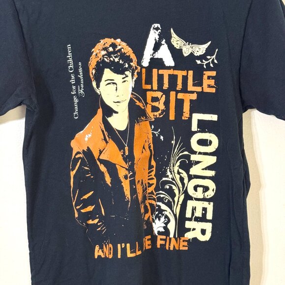 Nick Jonas A Little Bit Longer Jonas Brothers Black T-Shirt Rare HTF - Picture 3 of 8